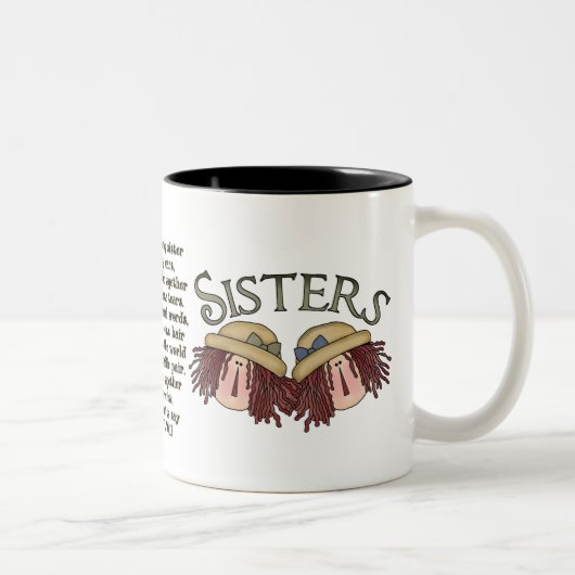 Tasse de café sentimentale de poème de soeur (Droit)
