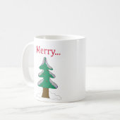 Tasse de café simple arbre de Noël graphique (Devant gauche)