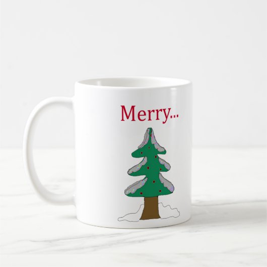 Tasse de café simple arbre de Noël graphique (Gauche)