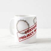 Tasse de café souillée certifiée de chef de projet (Devant gauche)