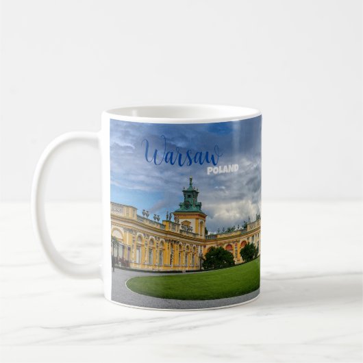 Tasse de café souvenir de voyage Varsovie Pologne (Gauche)