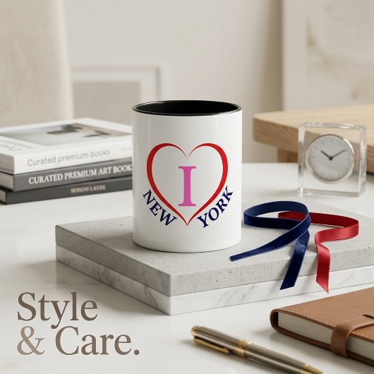 Tasse de café souvenir graphique moderne I Love Ne