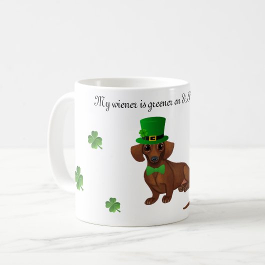 Tasse de café St. Patrick pour dachshund (Devant gauche)