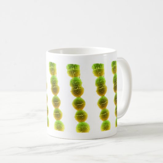 Tasse de café - streptocoque (vert sur le blanc) (Devant droit)