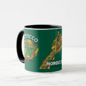 Tasse de café sur le thème de la carte du Maroc, d (Devant gauche)