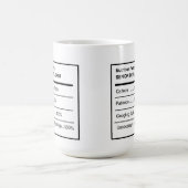 Tasse de café sur les faits nutritionnels d'un dév (Centre)