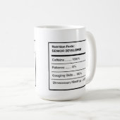 Tasse de café sur les faits nutritionnels d'un dév (Devant droit)