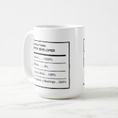 Tasse de café sur les faits nutritionnels d'un dév (Devant gauche)