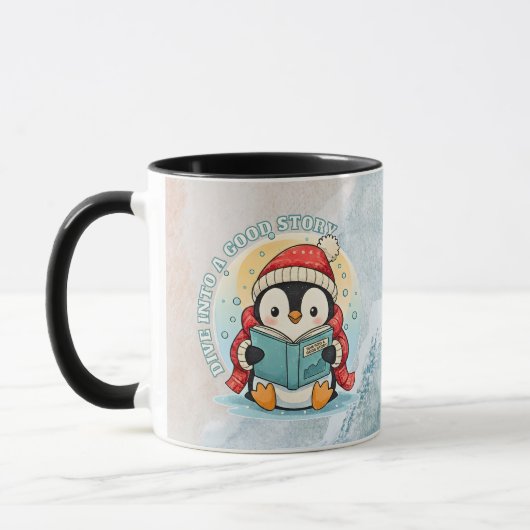 Tasse de café/thé de lecture confortable pingouin (Gauche)