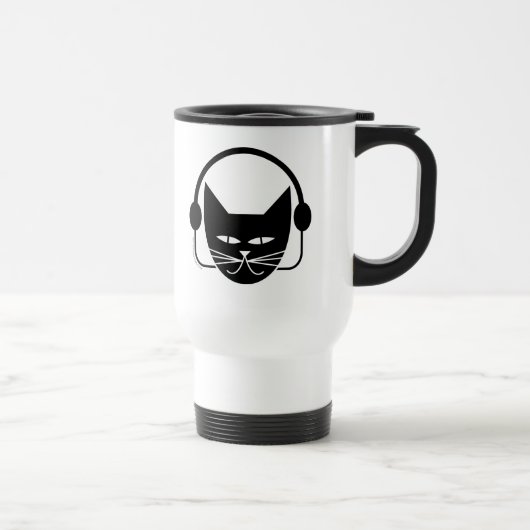 Tasse de café thermique de FM de chat noir (Droite)
