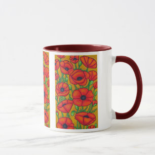 Tasse de café toscane de pavots