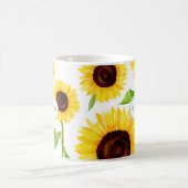 Tasse de café Tournesol Jaune Illustrée Ajouter un (Centre)