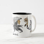Tasse de café tribale d'esprit de loup de Natif (Devant droit)
