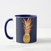 Tasse de café tropicale de bleu marine d'ananas (Gauche)