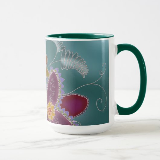 Tasse de café turquoise de jonquille (Droite)