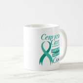 Tasse de café turquoise de ruban de conscience de (Devant droit)