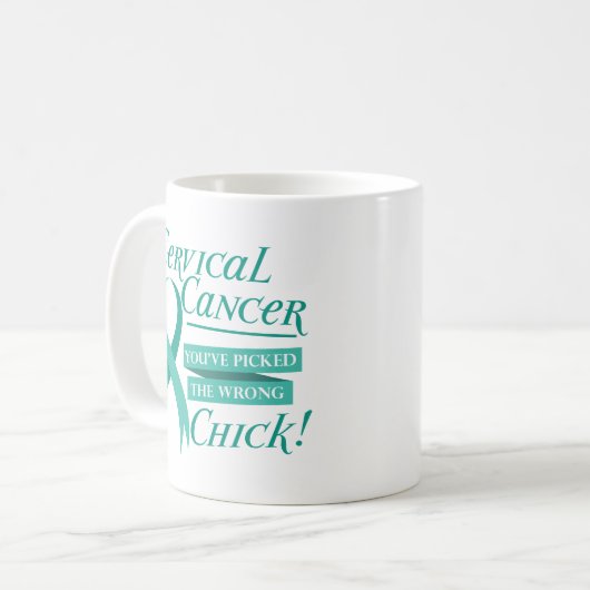 Tasse de café turquoise de ruban de conscience de (Devant gauche)