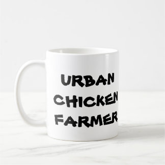 Tasse de café urbaine d'agriculteur de poulet