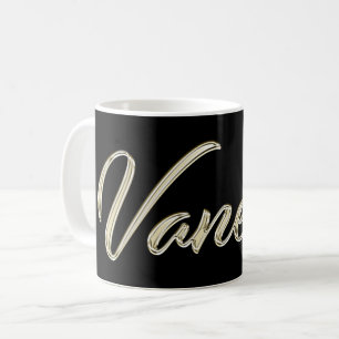 Tasse de café Vanessa white gold Handwriting