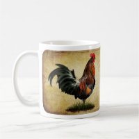 Tasse de café vintage de coq