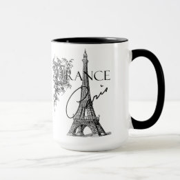 Tasse de café vintage de Tour Eiffel de Paris