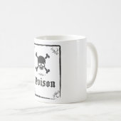 Tasse de café vintage d'étiquette de poison (Devant droit)