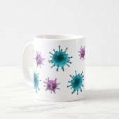 Tasse de café - virus de grippe (pourpre/bleu sur (Devant gauche)