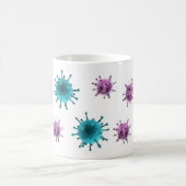 Tasse de café - virus de grippe (pourpre/bleu sur (Centre)