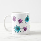 Tasse de café - virus de grippe (pourpre/bleu sur (Gauche)