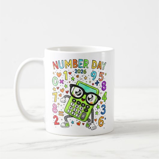 Tasse de calculatrice de mathématiques vert mignon (Gauche)