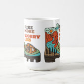 Tasse de camping drôle Hike More Worry Less (Centre)