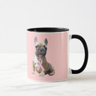 Tasse de cancer du sein de bouledogue français