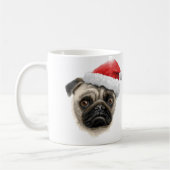 Tasse de carlin de Père Noël (Gauche)