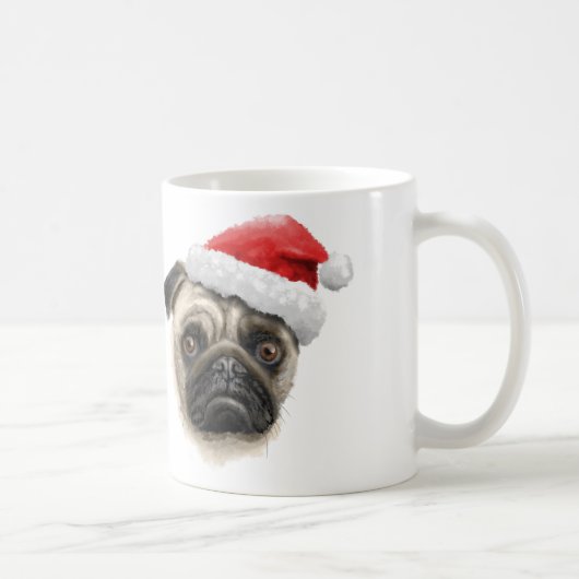 Tasse de carlin de Père Noël (Droite)