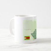 Tasse de carte de drapeau de l'Afrique Zimbabwe (Devant gauche)