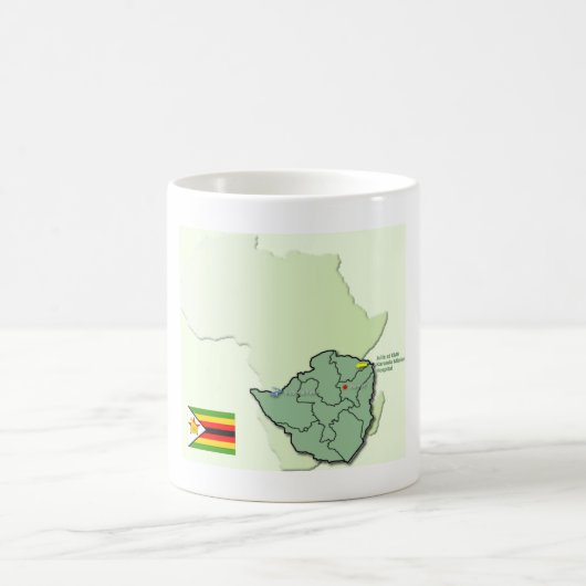 Tasse de carte de drapeau de l'Afrique Zimbabwe (Centre)