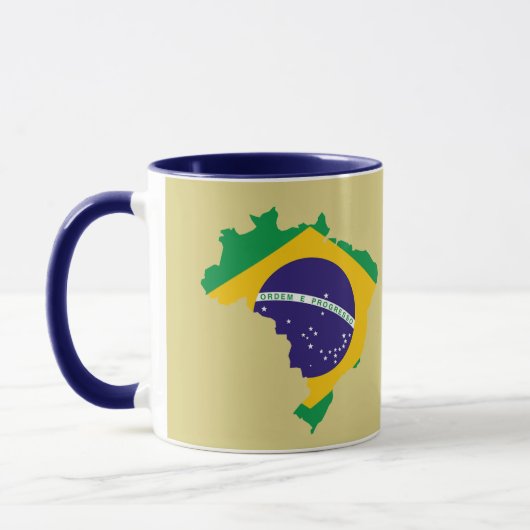 Tasse de carte de drapeau du Brésil (Gauche)