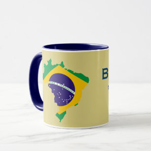 Tasse de carte de drapeau du Brésil
