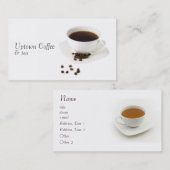 Tasse de carte de visite de café et de thé (Devant / Derrière)