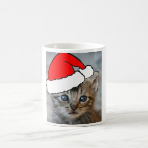 Tasse de casquette de père Noël de chaton