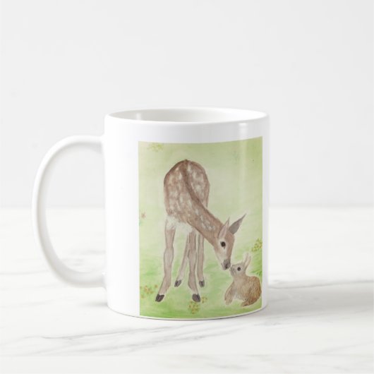 Tasse de cerfs communs d'aquarelle (Gauche)