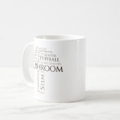 Tasse de champignon de mot (texte Brown) (Devant gauche)