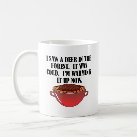 Tasse de chasse drôle de cerf réchauffé à la chass (Gauche)