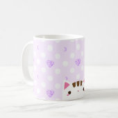 Tasse de chat avec les coeurs et les lunes lilas (Devant gauche)