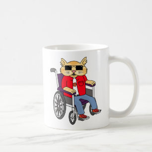 Tasse de chat de fauteuil roulant
