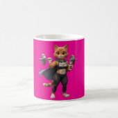 Tasse de chat de forme physique de super maman (Centre)