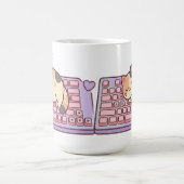 Tasse de chat de joueur de clavier Kawaii (Centre)