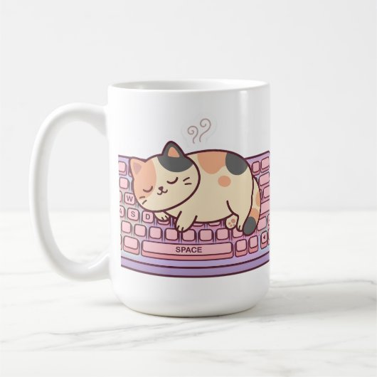 Tasse de chat de joueur de clavier Kawaii (Gauche)