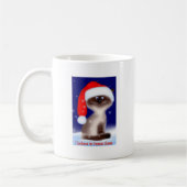 Tasse de chat de Noël de griffes de Père Noël (Gauche)