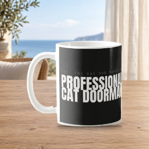 Tasse de chat drôle de concierge de chat professio